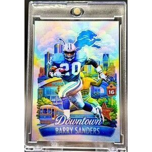 Barry Sanders SP Holographic Trading Card Fan Art Detroit Lions Collectible